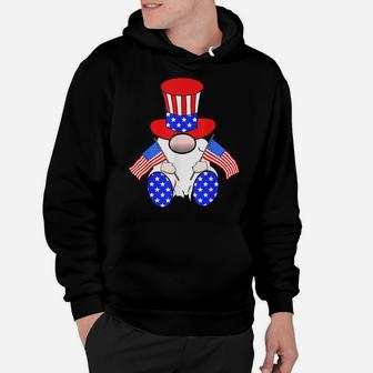 Cute Patriotic Gnome American Flag Happy 4Th Of July Hoodie | Crazezy UK