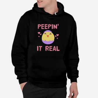 Cute Peepin It Real Features Easter Egg And Gift Hoodie - Thegiftio UK