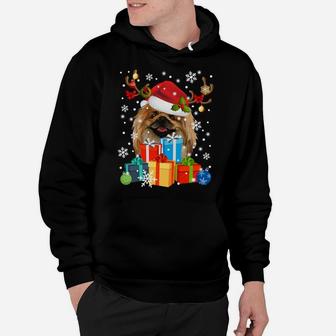Cute Pekingese Dog Reindeer Christmas Pajama Dog Lovers Gift Sweatshirt Hoodie | Crazezy UK