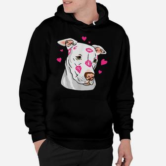 Cute Pitbull Dog Love And Hearts Valentine's Day Shirt Hoodie - Monsterry