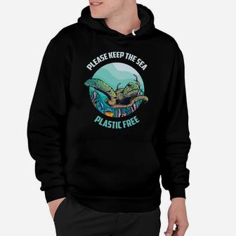 Cute Please Keep The Sea Plastic Free Shirt Environment Gift Hoodie | Crazezy