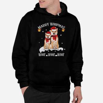 Cute Shiba Inu Funny Marry Woofmas Dog Lovers Gift Hoodie - Monsterry AU