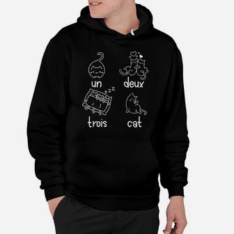 Cute Un Deux Trois Cat Loving French 1-2-3-4 Counting Kitty Hoodie | Crazezy CA