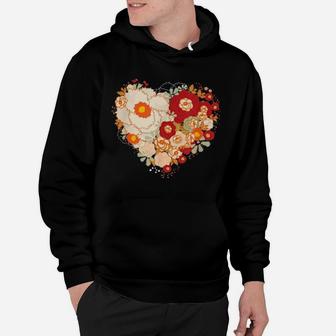 Cute Valentines Day Flowers Heart Classic Hoodie - Monsterry