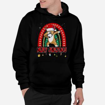 Dabbing Bull Terrier Dog Boho Rainbow Funny Merry Christmas Hoodie | Crazezy