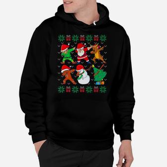 Dabbing Christmas Ugly Xmas Sweater Santa Dab Squad Kids Boy Hoodie | Crazezy AU