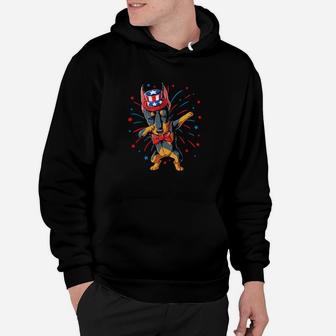 Dabbing Doberman 4Th Of July Usa American Flag Hoodie - Monsterry