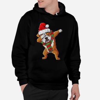 Dabbing English Bulldog Santa Christmas Gifts Kids Boys Xmas Sweatshirt Hoodie | Crazezy AU