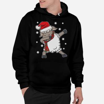 Dabbing Farmer Rancher Sheep Shepherd Christmas Santa Claus Sweatshirt Hoodie | Crazezy