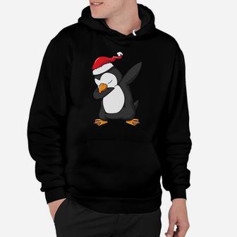Dabbing Penguin Santa Hat Funny Xmas Gift Sweatshirt Hoodie | Crazezy DE