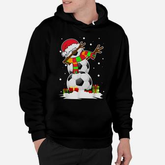 Dabbing Snowman Soccer Christmas Funny Dab Ball Gift Hoodie | Crazezy