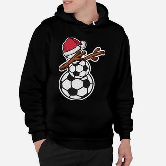 Dabbing Snowman Soccer Pajama Christmas Hoodie | Crazezy