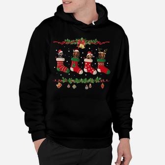 Dachshund Christmas Shirt Stocking Dog Xmas Gift Sweater Sweatshirt Hoodie | Crazezy
