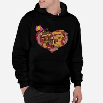 Dachshund Heart Shape Dog Lovers Valentines Day Hoodie - Monsterry CA