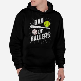 Dad Of Ballers Funny Baseball Softball Game Fathers Day Gift Hoodie | Crazezy AU