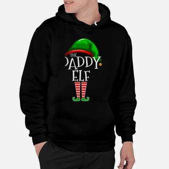 Daddy Elf Family Matching Group Christmas Gift Dad Men Funny Hoodie | Crazezy