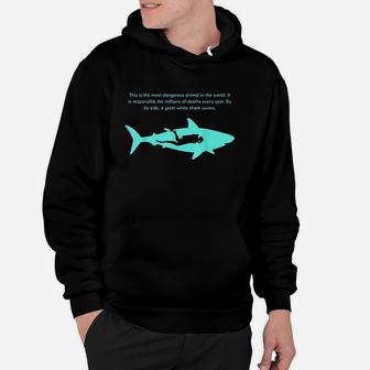 Dangerous Animal Diver Great White Shark Hoodie - Thegiftio UK
