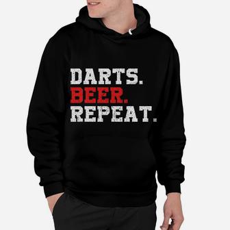 Darts Beer Repeat Dart-Player Funny Drinking Gift Hoodie | Crazezy