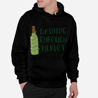 Dashing Through Merlot Funny Wine Drinking Sweatshirt Hoodie | Crazezy UK