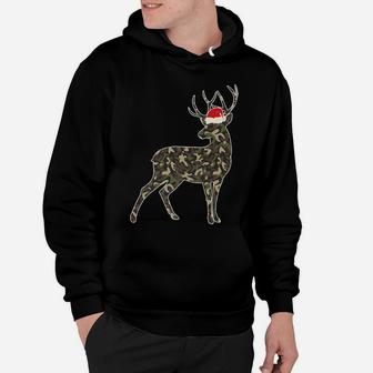 Deer Lover Christmas Camouflage Santa Hat Xmas Gift Hoodie | Crazezy DE