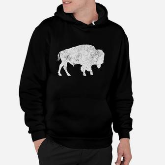 Distressed Buffalo Retro Bison Animal Lover Men Women Dad Hoodie | Crazezy CA