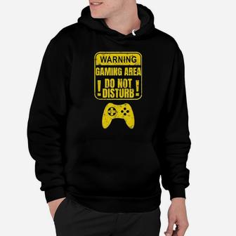 Distressed Gamer Warning Gaming Area Do Not Disturb Hoodie - Monsterry