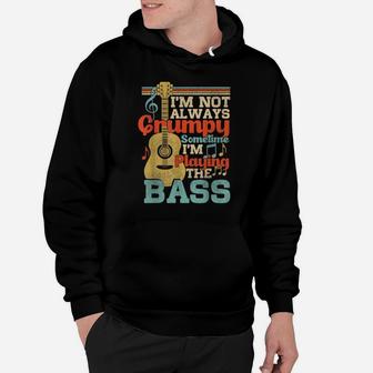 Distressed Quote Bass Guitar Player Funny Retro Music Hoodie | Crazezy