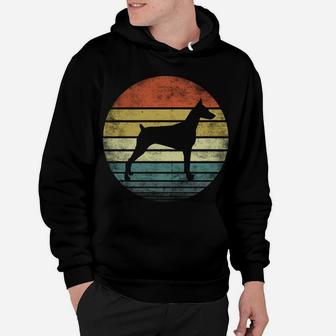 Doberman Lover Owner Gifts Retro Sunset Dog Silhouette Dad Hoodie | Crazezy