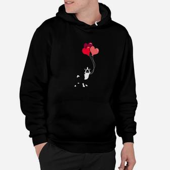 Dog Boston Terrier Valentines Love Balloons Dog Breeds Customizable Dog Lover Hoodie - Monsterry