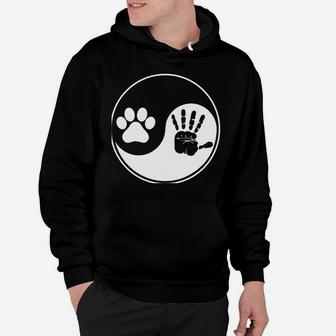 Dog Paw Human Hand Dogs Owner Animal Lover Pet Puppies Hoodie | Crazezy