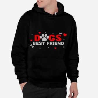 Dogs Best Friend Dog, Heart Paw Print, Dog Lovers Hoodie | Crazezy