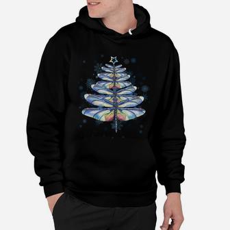 Dragonfly Christmas Tree Merry Xmas Funny Christmas Tree Sweatshirt Hoodie | Crazezy