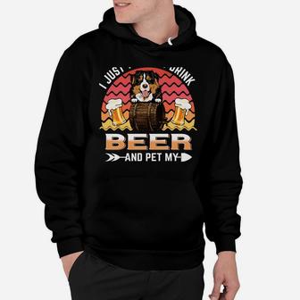 Drink Beer And Pet My Bernese Mountain Funny Puppy Dog Lover Hoodie | Crazezy DE