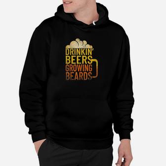 Drinkin Beers Growing Beards Funny Hipster Inspired Hoodie | Crazezy DE