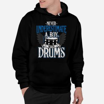 Drummer Men - Never Underestimate A Boy With Drums Hoodie | Crazezy