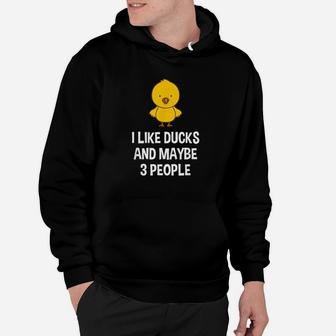 Duck Gift For Duck Lovers I Like Ducks And Maybe 3 People Hoodie | Crazezy DE
