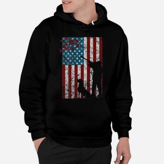 Duck Hunting Distressed Patriotic Gift American Usa Flag Hoodie | Crazezy