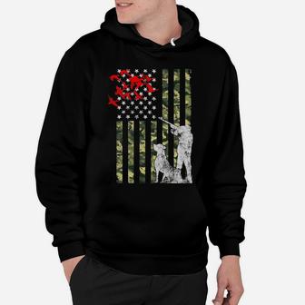 Duck Hunting With Dog Gift American Camouflage Usa Camo Flag Hoodie | Crazezy
