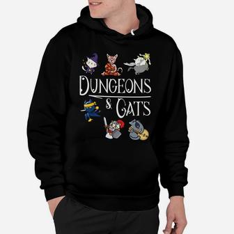 Dungeons And Cats Funny Dragon Cat Kitten Lover Kitty Gift Hoodie | Crazezy DE