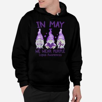 Dy In May We Wear Purple Lupus Awareness Month Cute Gnome Hoodie | Crazezy DE