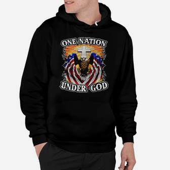 Eagles American Flag One Nation Under God Hoodie - Monsterry