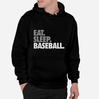 Eat Sleep Baseball Bold Text Hoodie | Crazezy