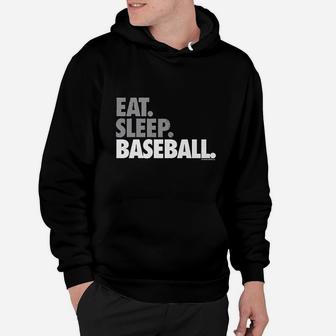 Eat Sleep Baseball Bold Text Youth Hoodie | Crazezy