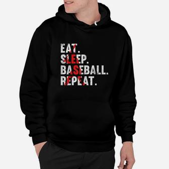 Eat Sleep Baseball Repeat Hoodie | Crazezy UK