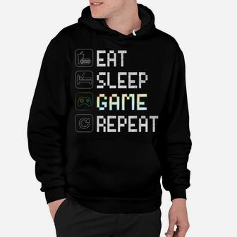 Eat Sleep Game Repeat - Rgb Effect - For Video Games Lovers Hoodie | Crazezy DE