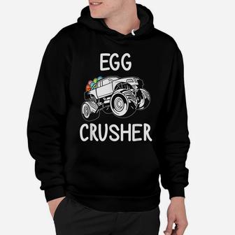Egg Crusher Monster Truck Boys Kids Funny Easter Day Hoodie | Crazezy
