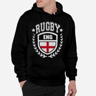 England Rugby Gear English Flag Vintage Sport Hoodie | Crazezy