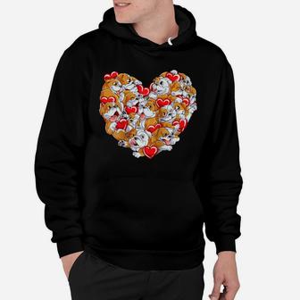 English Bulldog Heart Valentines Day Gifts Men Dog Lover Raglan Baseball Hoodie - Monsterry