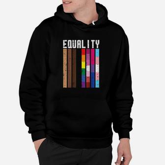 Equality Black Lgbt Pride Rainbow Lesbian Gay Bi Trans Gift Hoodie | Crazezy