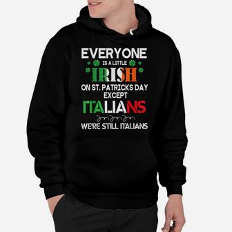 Everyone Is A Little Irish On St Patrick Day Except Italians Hoodie | Crazezy CA